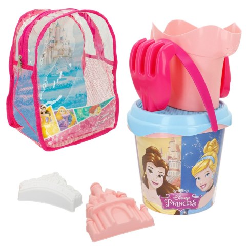 ZESTAW DO PIASKU Disney Princess W PLECAKU WIADERKO + AKCESORIA 7 ELEMENTÓW