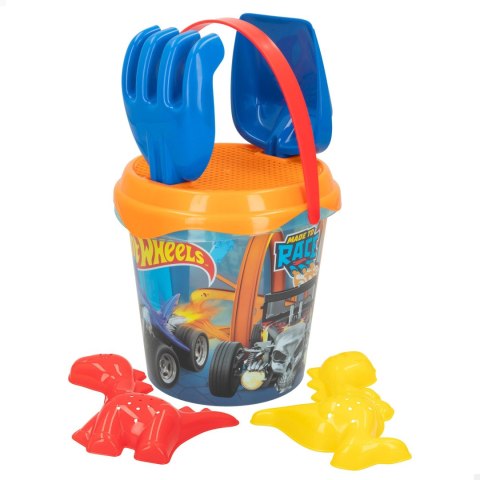 ZESTAW DO PIASKU HOT WHEELS 6 EL. WIADERKO + FOREMKI do piasku i na plażę