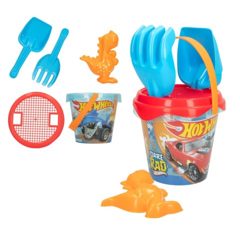 ZESTAW DO PIASKU HOT WHEELS DLA DZIECI łopatka grabki sitko foremka wiadro