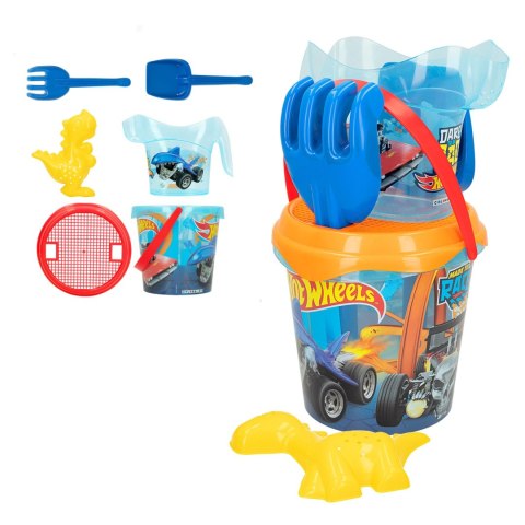 ZESTAW DO PIASKU PIASKOWNICY PLAŻY HOT WHEELS KONEWKA + WIADERKO 6 EL.