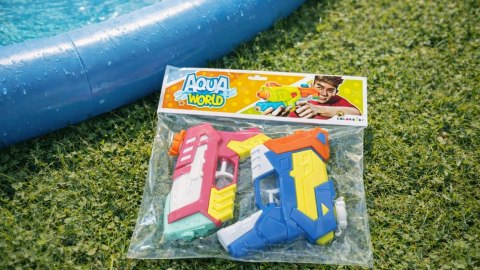 Zabawkowy Pistolet na wodę ZESTAW 2 szt. dla dzieci Aqua World do zabawy