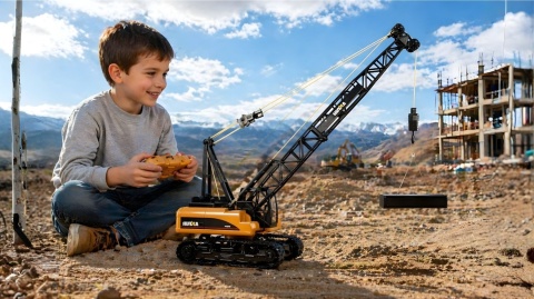 Zdalnie sterowany DŹWIG gąsienicowy RC 1:14 HUINA1572 2.4GHz 15CH metal ABS