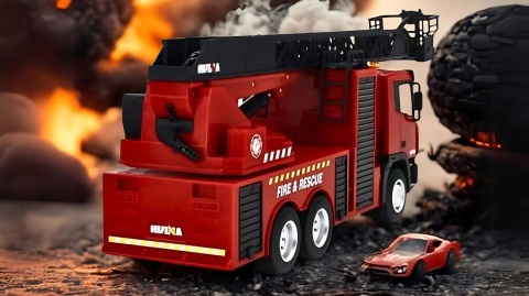 Zdalnie sterowany RC wóz strażacki z drabiną 1:18 2.4 GHz Huina 1361 +pilot