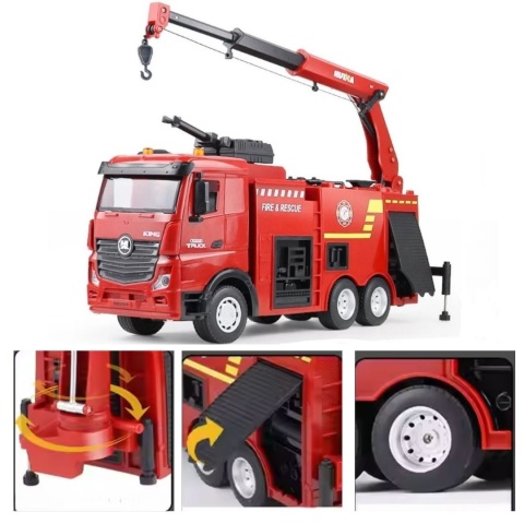 Zdalnie sterowany wóz strażacki Huina 1362 RC 1:18 2.4 GHz drabina LED