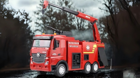 Zdalnie sterowany wóz strażacki Huina 1362 RC 1:18 2.4 GHz drabina LED