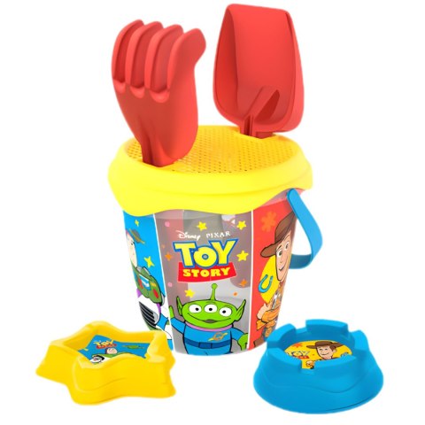 Zestaw do piaskownicy Toy Story 7 elementów wiaderko łopatka grabki foremki