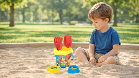 Zestaw do piaskownicy Toy Story 7 elementów wiaderko łopatka grabki foremki