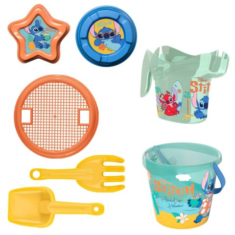 Zestaw do piasku Disney Stitch wiaderko foremki 7 elem. z plecakiem