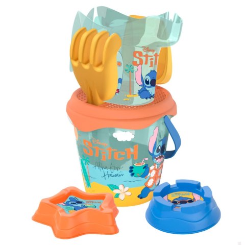 Zestaw do piasku Disney Stitch wiaderko foremki 7 elem. z plecakiem