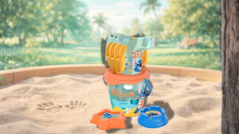 Zestaw do piasku Disney Stitch wiaderko foremki 7 elem. z plecakiem