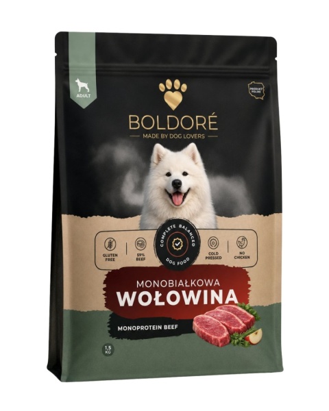 Boldoré Sucha Karma dla Psa Monoproteinowa Wołowina 1,5kg
