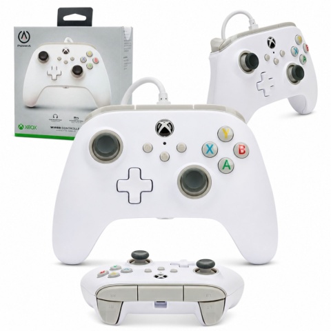 KONTROLER POWERA XBOX SERIES X S ONE PC BIAŁY PRZEWODOWY 3 5MM