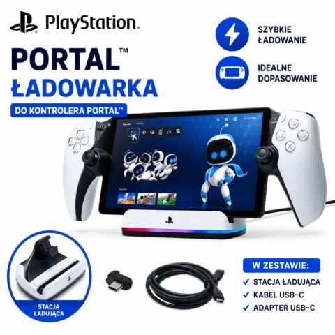 Stacja Ładująca PowerA do PlayStation Portal™ Remote Player RGB Lumectra