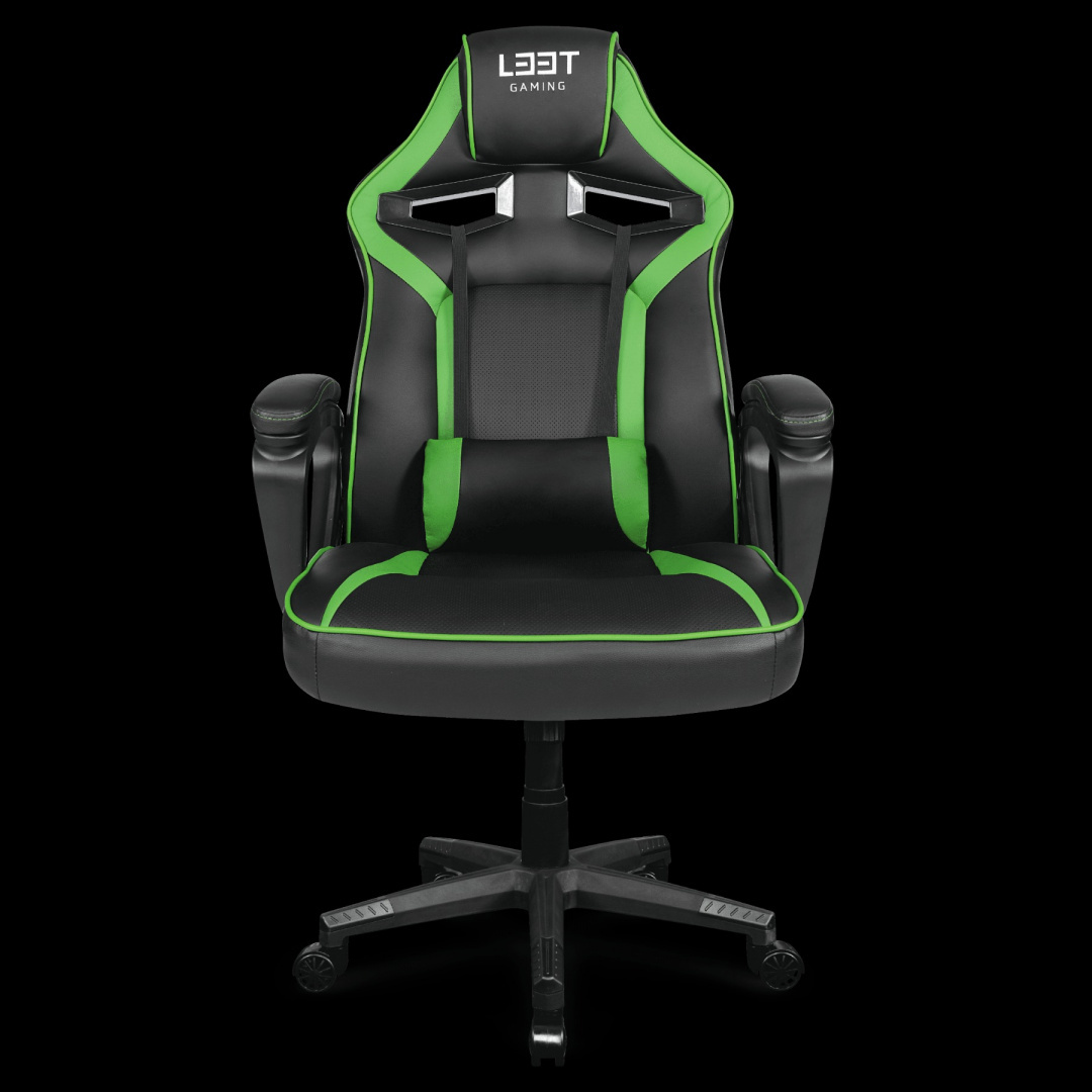 FOTEL GAMINGOWY OBROTOWY BIUROWY LEET ZIELONY FOTEL GAMINGOWY OBROTOWY BIUROWY LEET ZIELONY