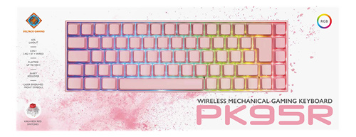 KLAWIATURA MECHANICZNA BEZPRZEWODOWA 65 RGB RÓŻ KLAWIATURA MECHANICZNA BEZPRZEWODOWA 65 RGB RÓŻ