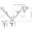 DELTACO Office, podwójny uchwyt sprężyna gazowa,17"-32"
