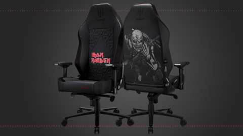 FOTEL GAMINGOWY IRON MAIDEN OBROTOWY CZARNY