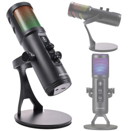 Mikrofon do transmisji strumieniowej DELTACO GAMING RGB, czarny
