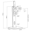 Stojak biurkowy z regulacją wysokości i obrotową podstawą 17-32", czarny