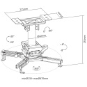 Uchwyt sufitowy do projektora biurowego DELTACO, 225 mm, 45 kg