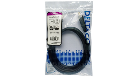 DELTACO DP40-1015 KABEL DISPLAYPORT, DP 2.1, DP40, 1,5M