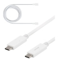 DELTACO KABEL USB-C CABLE, 5GBIT/S, 5A, 1M, BAIŁY