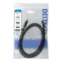 DELTACO USBC-2002 USB 2.0 USB-C, KABEL DO ŁADOWANIA USB-C, 3A, 2M, CZARNY