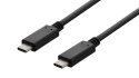 DELTACO USBC-2002 USB 2.0 USB-C, KABEL DO ŁADOWANIA USB-C, 3A, 2M, CZARNY