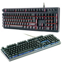 KLAWIATURA MECHANICZNA GAMINGOWA LED ALUMINIUM RGB PEŁNA NUMPAD