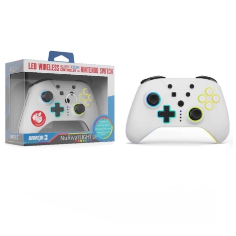 Bezprzewodowy kontroler Nintendo Switch RGB Biały Bezprzewodowy kontroler Nintendo Switch RGB Biały