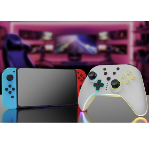 Bezprzewodowy kontroler Nintendo Switch RGB Biały Bezprzewodowy kontroler Nintendo Switch RGB Biały
