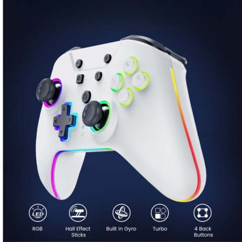 Bezprzewodowy kontroler Nintendo Switch RGB Biały Bezprzewodowy kontroler Nintendo Switch RGB Biały