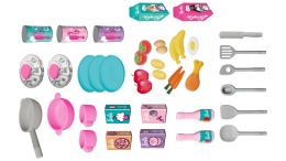 INTERAKTYWNA ZABAWKA KUCHNIA BARBIE 40 AKCESORIÓW