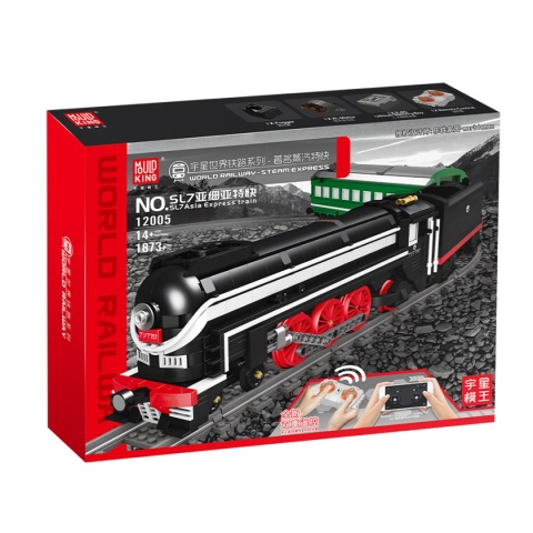Klocki Zdalnie sterowana lokomotywa RC z funkcją pary – model 75 cm