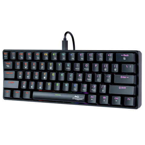 Mechaniczna klawiatura 60% RGB – Gaming & Office czarna RGB Mechaniczna klawiatura 60% RGB – Gaming & Office czarna RGB