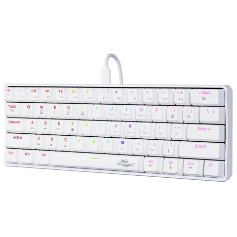 Mechaniczna klawiatura gamingowa – 60%, LED, Outemu Red, biała Mechaniczna klawiatura gamingowa – 60%, LED, Outemu Red, biała