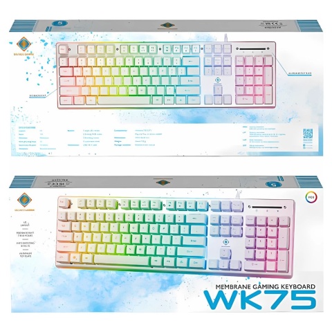Membranowa klawiatura gamingowa RGB Biała Membranowa klawiatura gamingowa RGB Biała