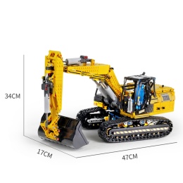Zdalnie sterowana koparka RC z klocków 1830+ elementów
