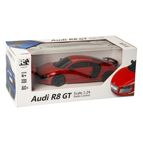 Zdalnie sterowany samochód Czerwone Audi R8 GT 1:24 Zdalnie sterowany samochód Czerwone Audi R8 GT 1:24